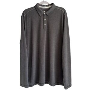 Tommy Bahama Mens XLT‎ Coal Gray Coasta Vera Long Sleeve Polo Shirt NWT